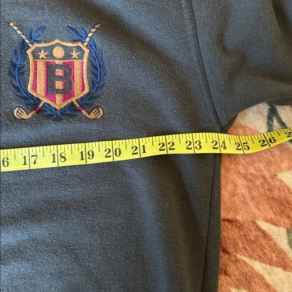 Vintage Bugle Boy 1/4 Zip Fleece Pullover Sweatshirt Green Red Embroidered XL